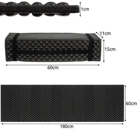 TRIZAND Karimatka 180x60cm, skladacia - black