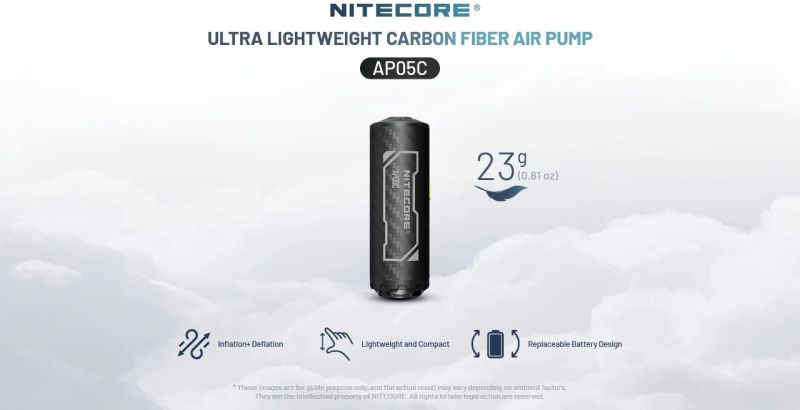 NITECORE Elektrická Pumpa AP05C UltraLightweight - black (NC-AP05C)