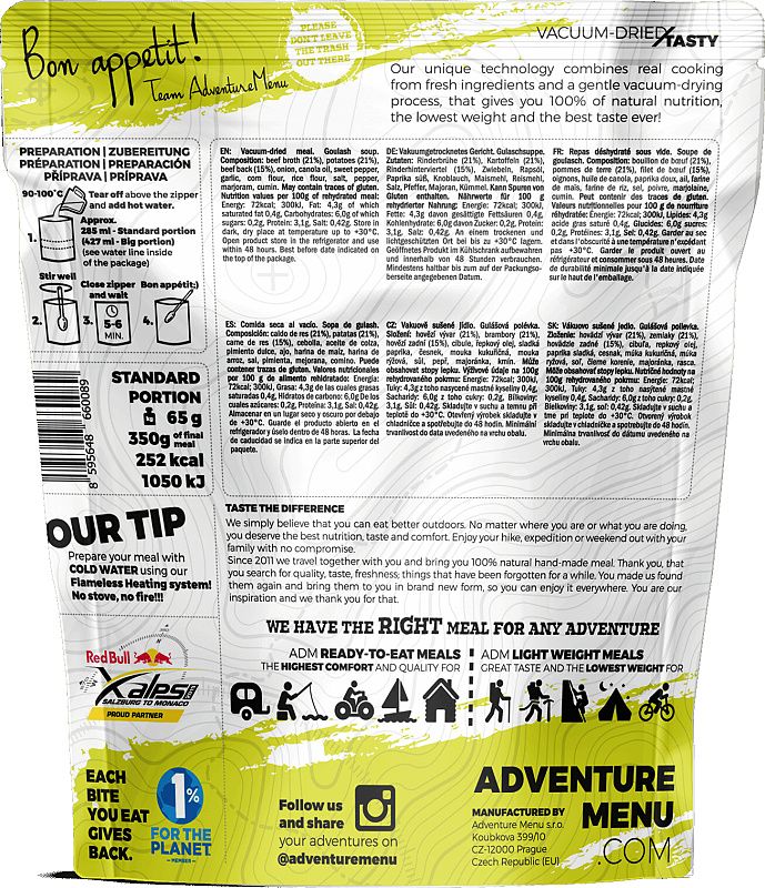 ADVENTURE MENU Light Gulášová polievka 98g/525g