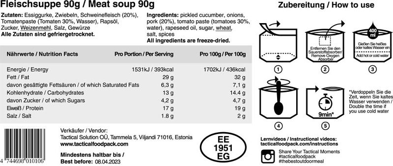 TACTICAL FOODPACK Mäsová polievka