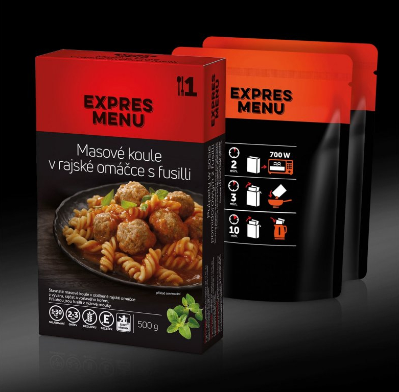 EXPRES MENU KM Mäsové guľočky v rajčinovej omáčke s fusilli 500g