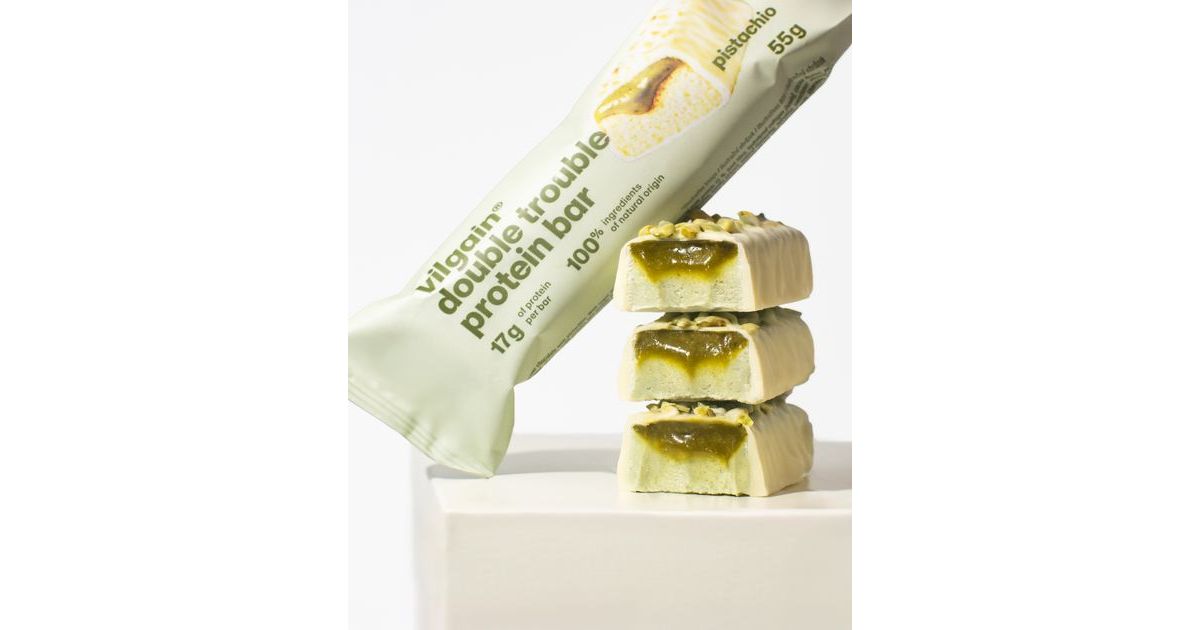 VILGAIN Tyčinka Double Trouble Protein Bar pistácie 55g