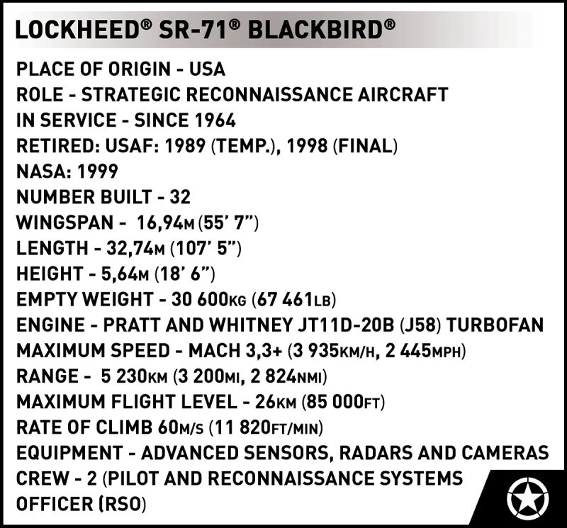 COBI Stavebnica AF Lockheed SR-71 Blackbird - Executive Edition (COBI-5890)