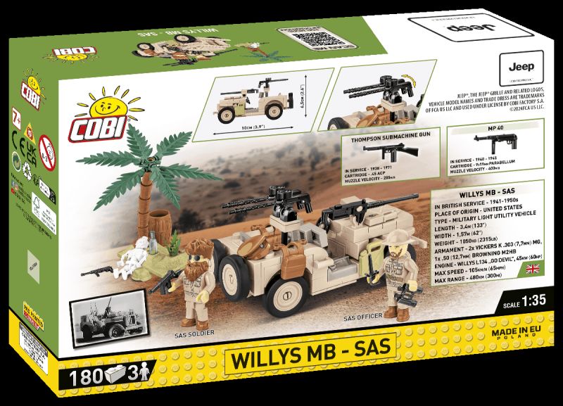COBI Stavebnica HC WW2 Willys MB - SAS (COBI-2298)