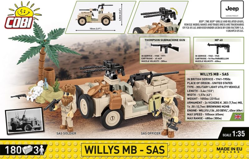 COBI Stavebnica HC WW2 Willys MB - SAS (COBI-2298)