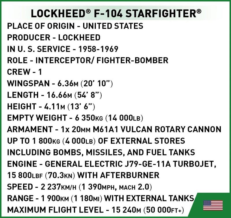 COBI Stavebnica HC VW Lockheed F-104 Starfighter (COBI-2426)