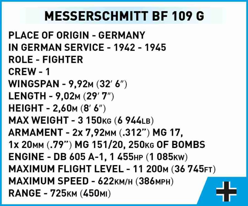 COBI Stavebnica HC WW2 Messerschmitt BF 109 G (COBI-5761)