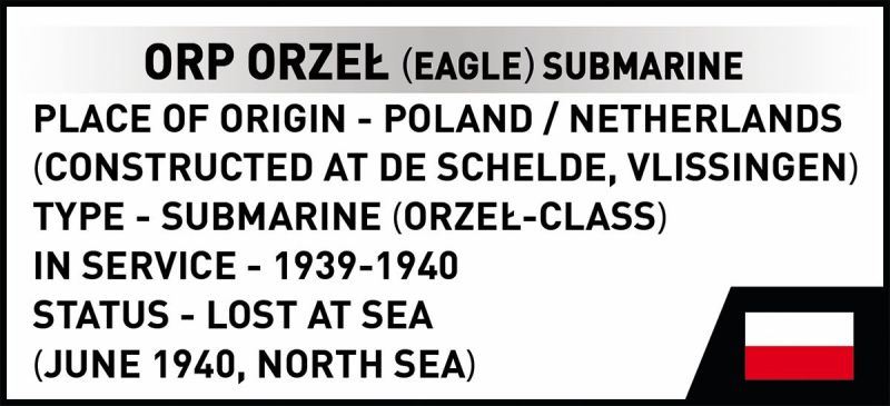 COBI Stavebnica HC WW2 ORP Orzel Submarine (COBI-4855)