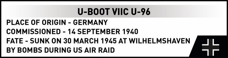 COBI Stavebnica HC WW2 U-Boot VIIC U-96 Submarine (COBI-4857)