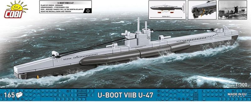 COBI Stavebnica HC WW2 U-Boot VIIB U-47 Submarine (COBI-4858)