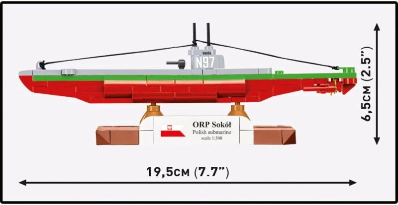 COBI Stavebnica HC WW2 ORP Sokol Polish Submarine (COBI-4863)