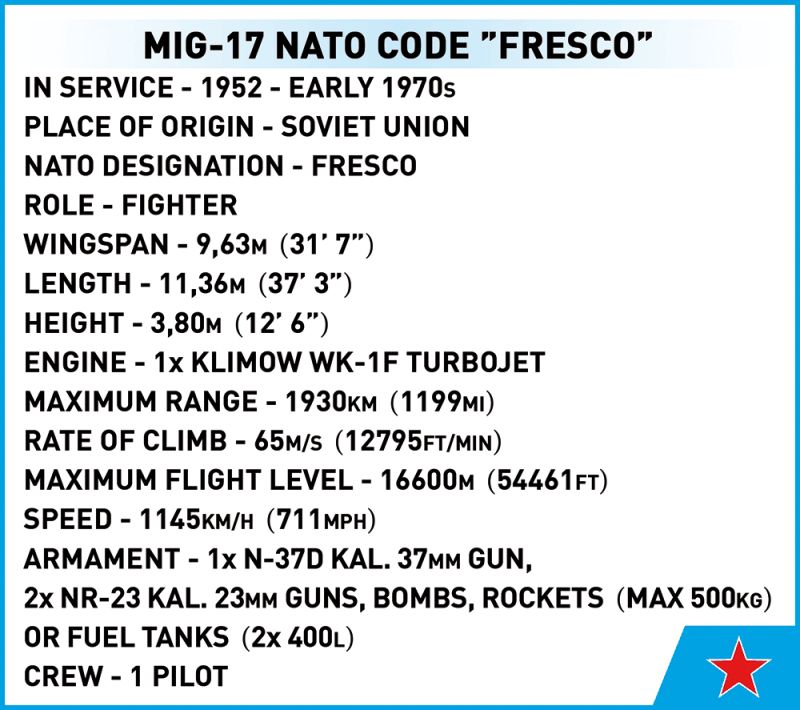 COBI Stavebnica CW MIG-17 "Fresco" (COBI-5823)