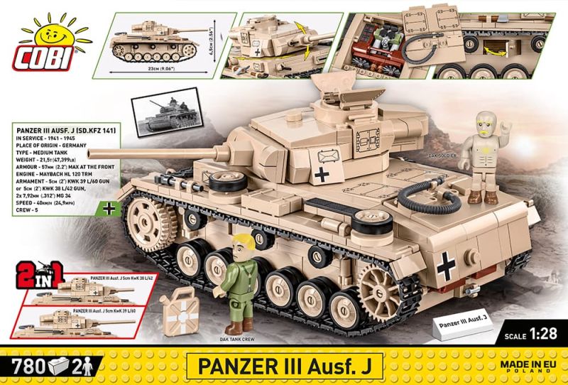 COBI Stavebnica HC WW2 Panzer III Ausf. J (COBI-2562)