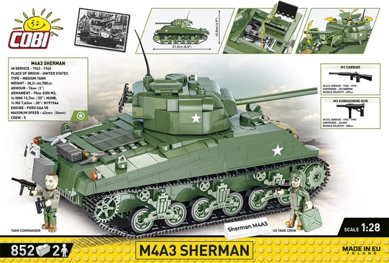 COBI Stavebnica HC WW2 M4A3 Sherman (COBI-2570)