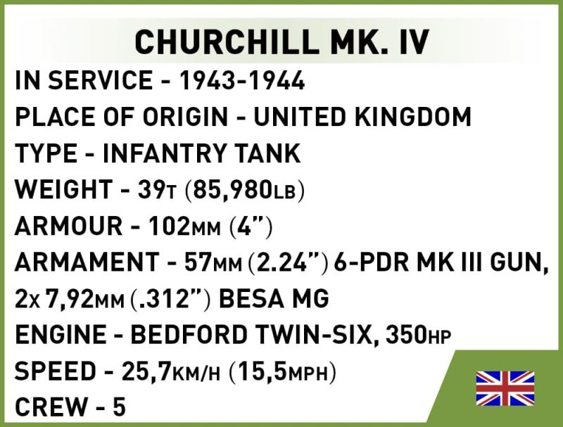 COBI Stavebnica HC WW2 Churchill Mk. IV (COBI-2717)