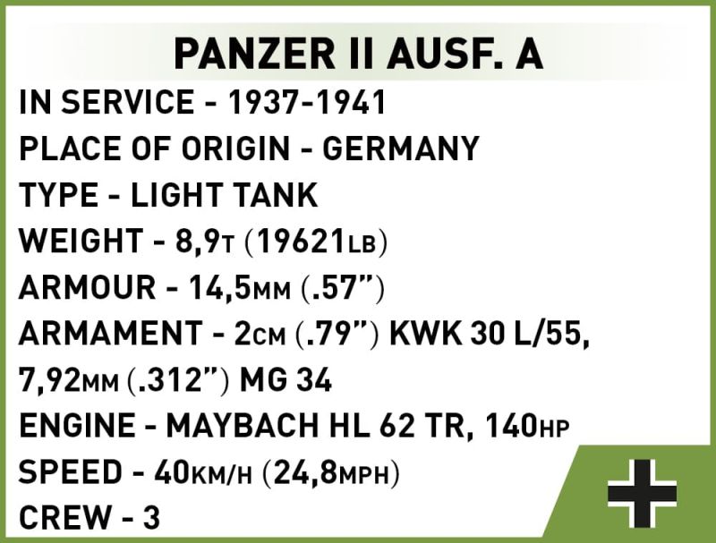 COBI Stavebnica HC WW2 Panzer II Ausf. A (COBI-2718)