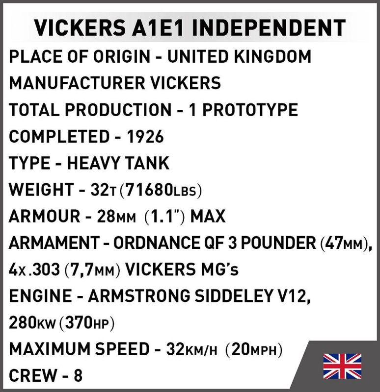 COBI Stavebnica HC Vickers A1E1 Independent (COBI-2990)