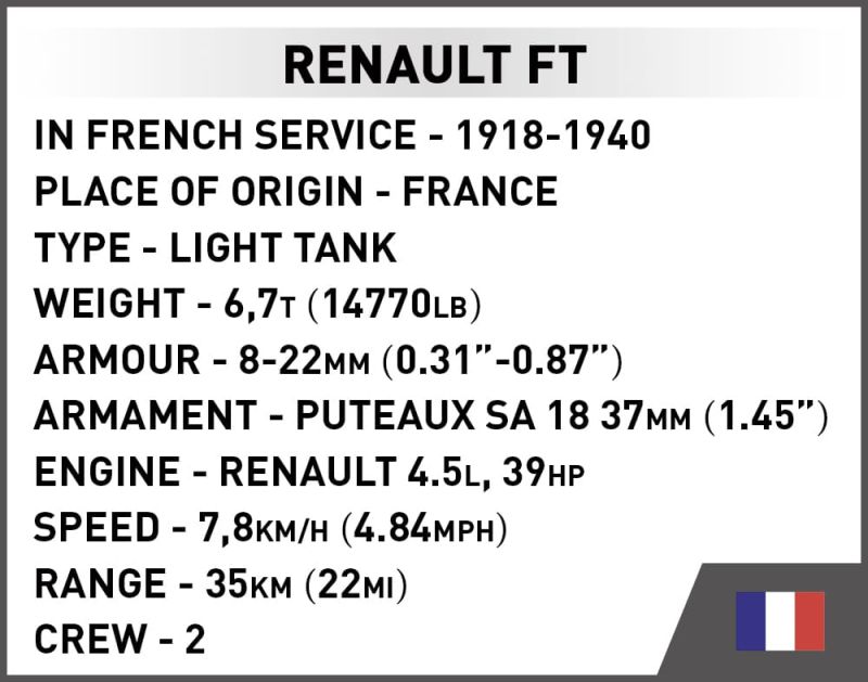 COBI Stavebnica HC GW Renault FT (COBI-2991)