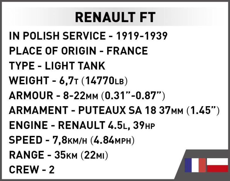 COBI Stavebnica HC Renault FT "Victory Tank 1920" (COBI-2992)