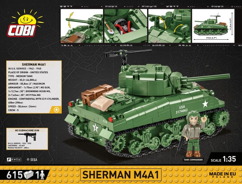 COBI Stavebnica COH3 Sherman M4A1 (COBI-3044)