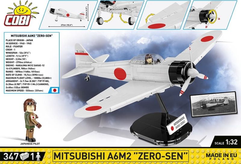 COBI Stavebnica HC WW2 Mitsubishi A6M2 "Zero-Sen" (COBI-5729)