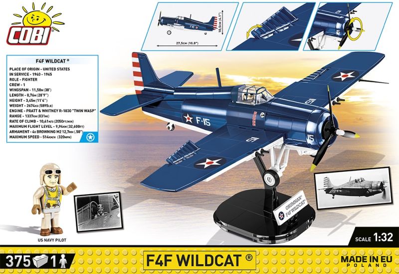 COBI Stavebnica HC WW2 F4F Wildcat (COBI-5731)