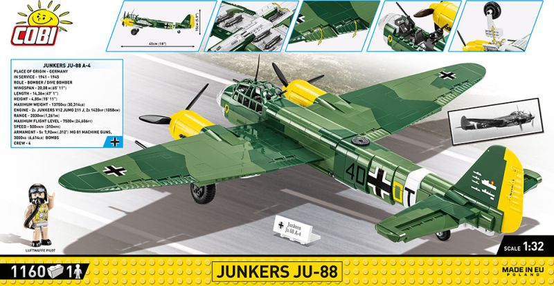 COBI Stavebnica HC WW2 Junkers Ju 88 (COBI-5733)