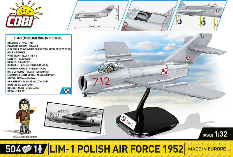 COBI Stavebnica HC CW Lim-1 Polish Air Force 1952 (COBI-5822)