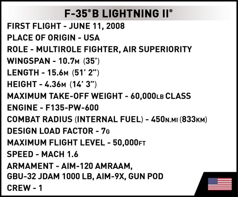 COBI Stavebnica AF F-35B Lightning II (COBI-5830)