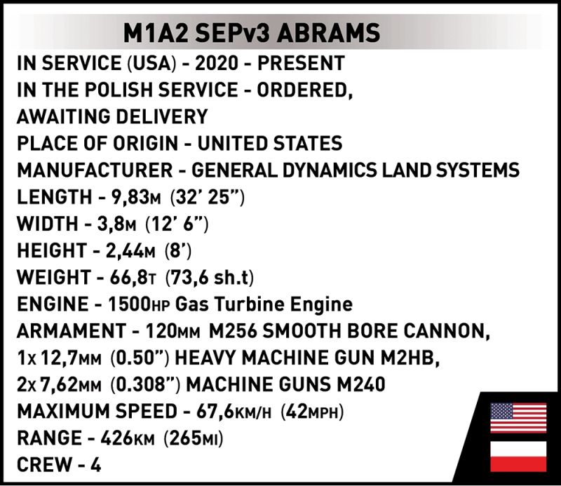 COBI Stavebnica AF M1A2 SEPv3 Abrams (COBI-2623)
