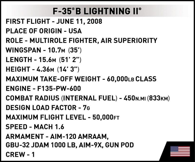 COBI Stavebnica AF F-35B Lightning II (COBI-5829)