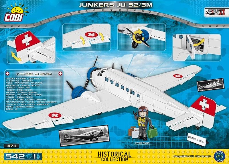 COBI Stavebnica WW2 Junkers JU-52/3M (COBI-5711)