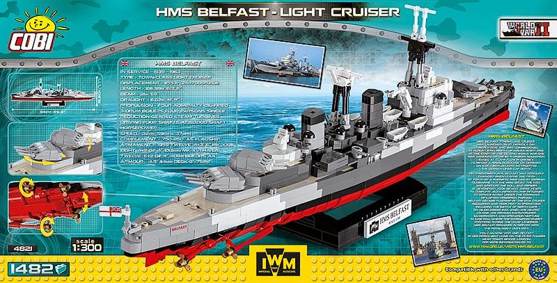 COBI Stavebnica WW2 HMS Belfast - light cruiser (COBI-4821)