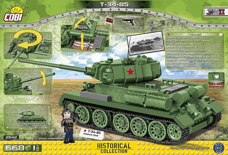 COBI Stavebnica WW2 T-34-85 (COBI-2542)