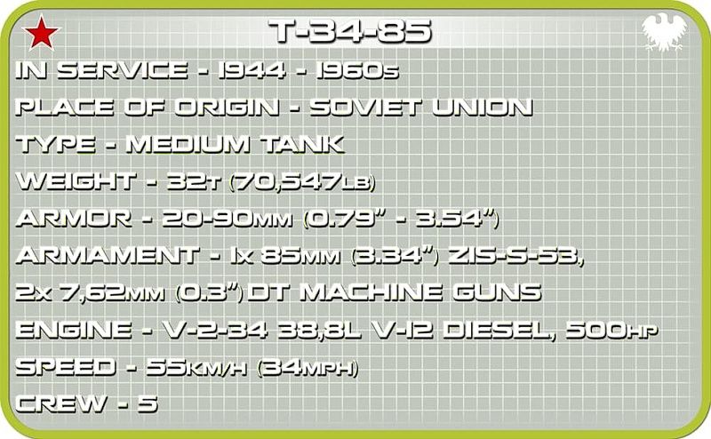 COBI Stavebnica WW2 T-34-85 (COBI-2542)