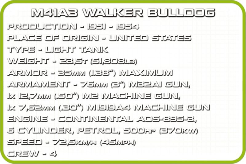 COBI Stavebnica VW M41A3 Walker Bulldog (COBI-2239)