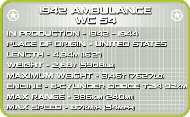 COBI Stavebnica WW2 1942 Ambulance WC 54 (COBI-2257)