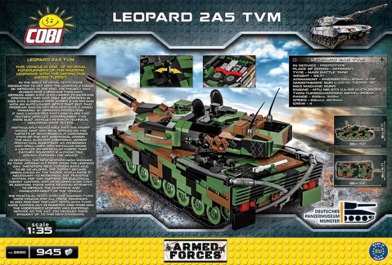 COBI Stavebnica AF Leopard 2A5 TVM (COBI-2620)