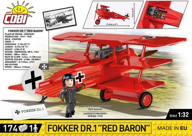 COBI Stavebnica GW Fokker Dr. I Red Baron (COBI-2986)