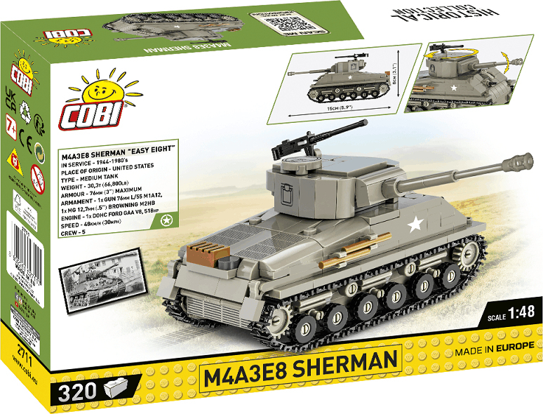 COBI Stavebnica HC M4A3E8 Sherman (COBI-2711)