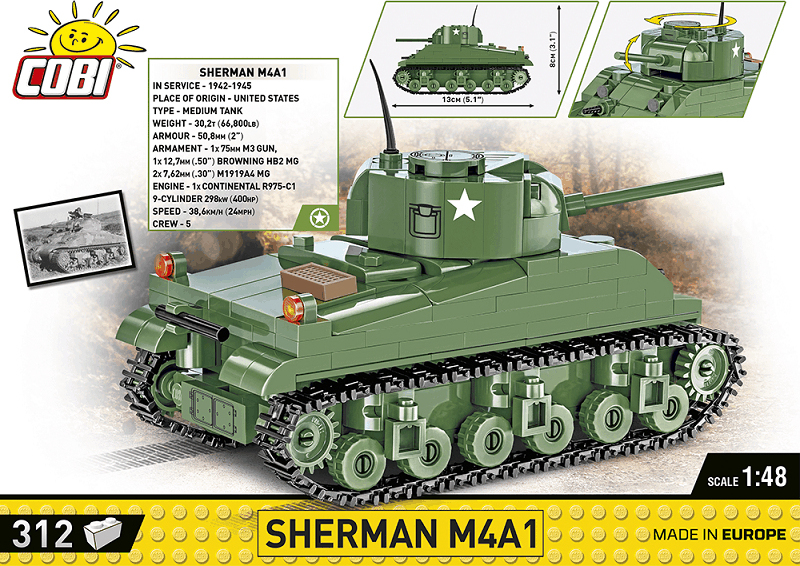 COBI Stavebnica WW2 Sherman M4A1 (COBI-2715)