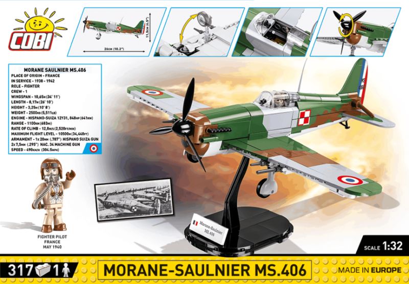 COBI Stavebnica WW2 Morane-Saulnier MS.406 (COBI-5724)