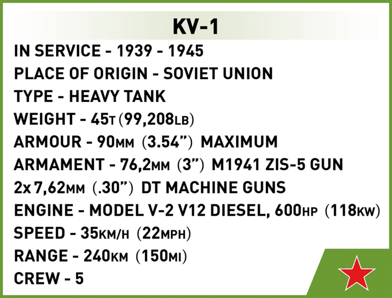 COBI Stavebnica WW2 KV-1 (COBI-2555)