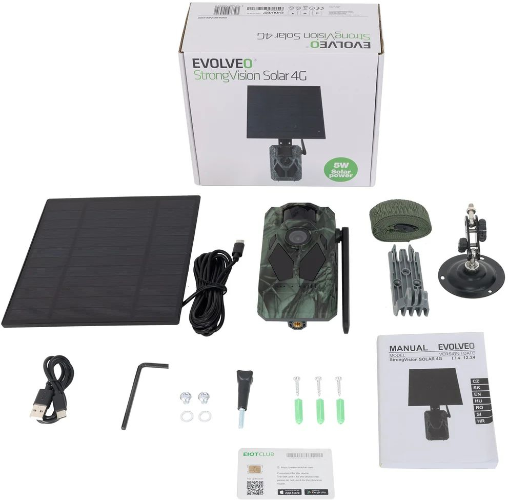 EVOLVEO Fotopasca so 4G, StrongVision Solar 4G, aplikáciou a solárnym panelom