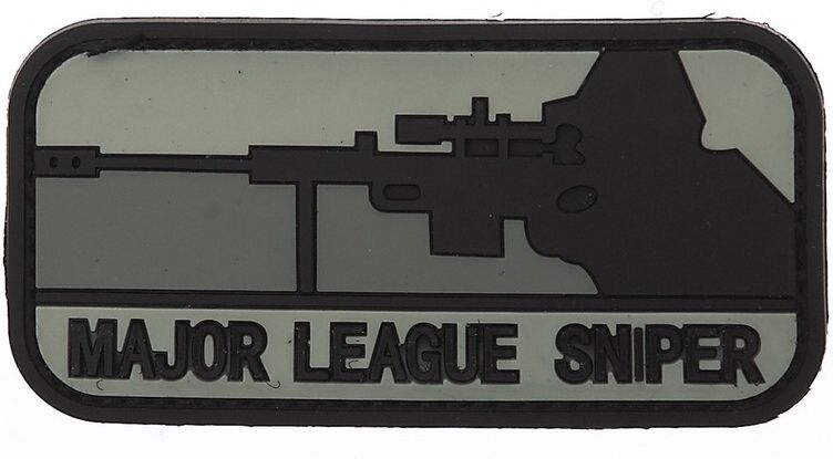 3D PVC Nášivka/Patch Major league sniper - čierna