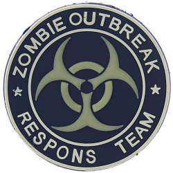3D PVC Nášivka/Patch Zombie outbreak respons team - modrá