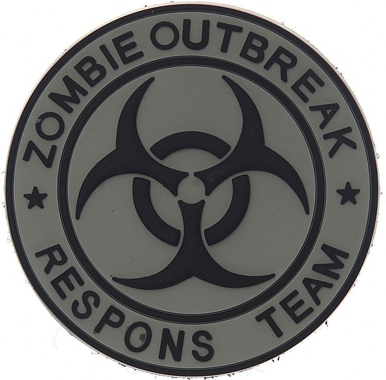 3D PVC Nášivka/Patch Zombie outbreak respons team - šedá