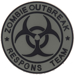 3D PVC Nášivka/Patch Zombie outbreak respons team - šedá