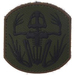 3D PVC Nášivka/Patch Frog skeleton - olivová