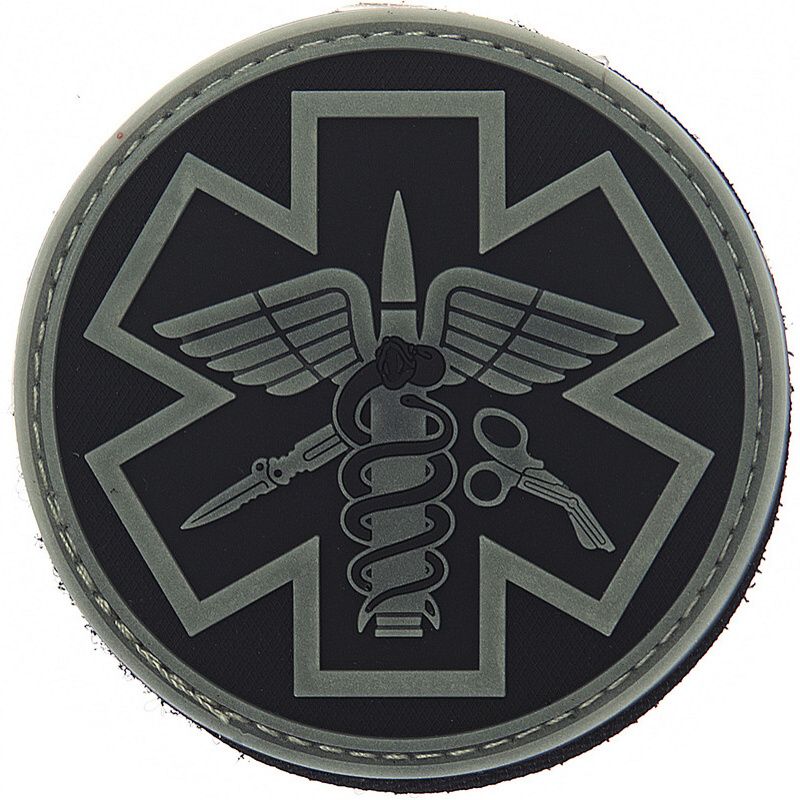3D PVC Nášivka/Patch Para medic - čierna/šedá